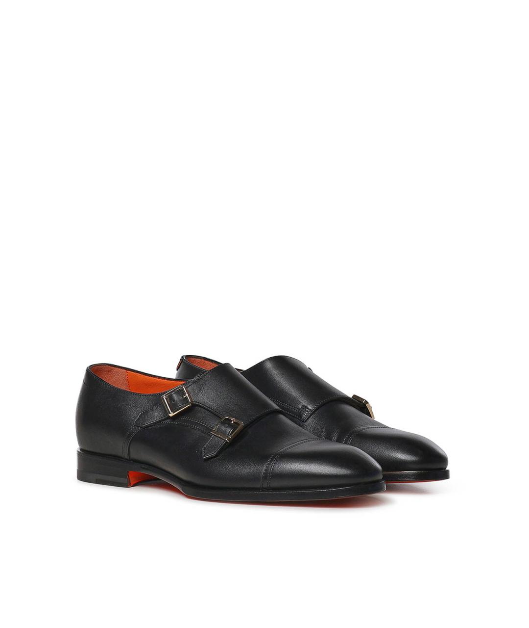 SANTONI Черные кожаные лоферы, фото 4