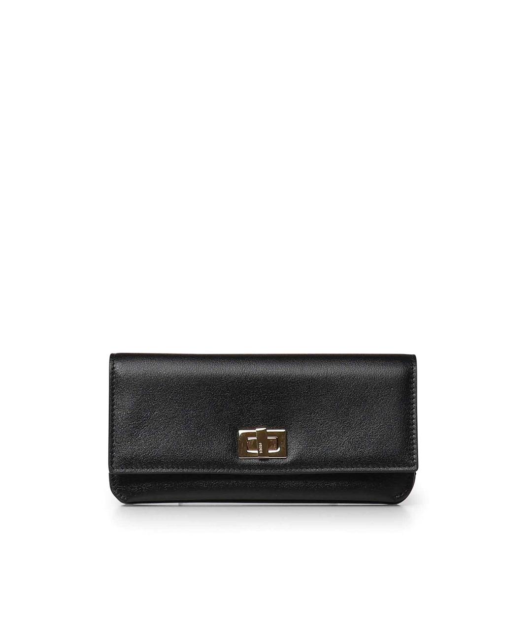 FENDI Черный кожаный кошелек, фото 5