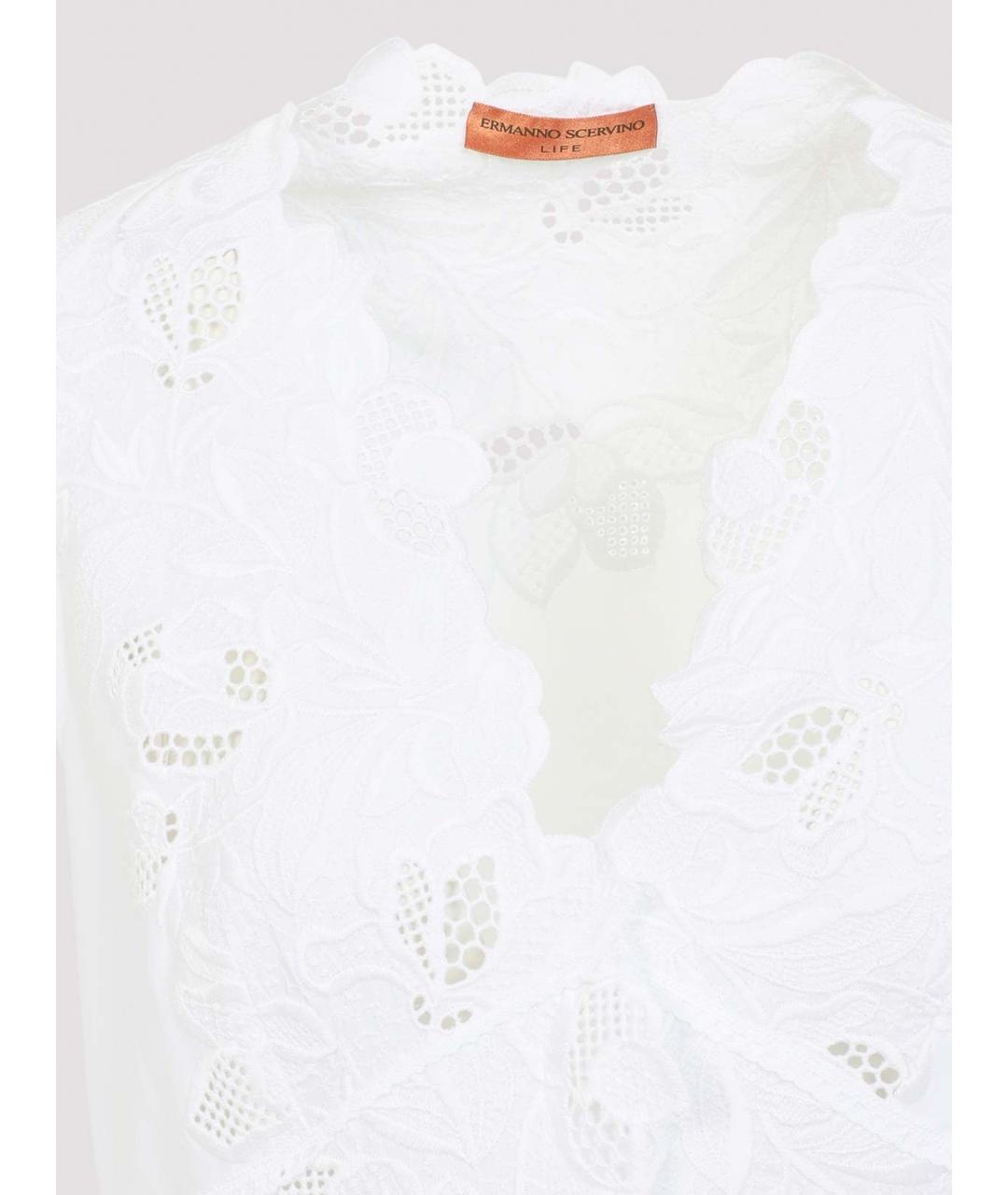 ERMANNO SCERVINO Белое хлопковое повседневное платье, фото 3