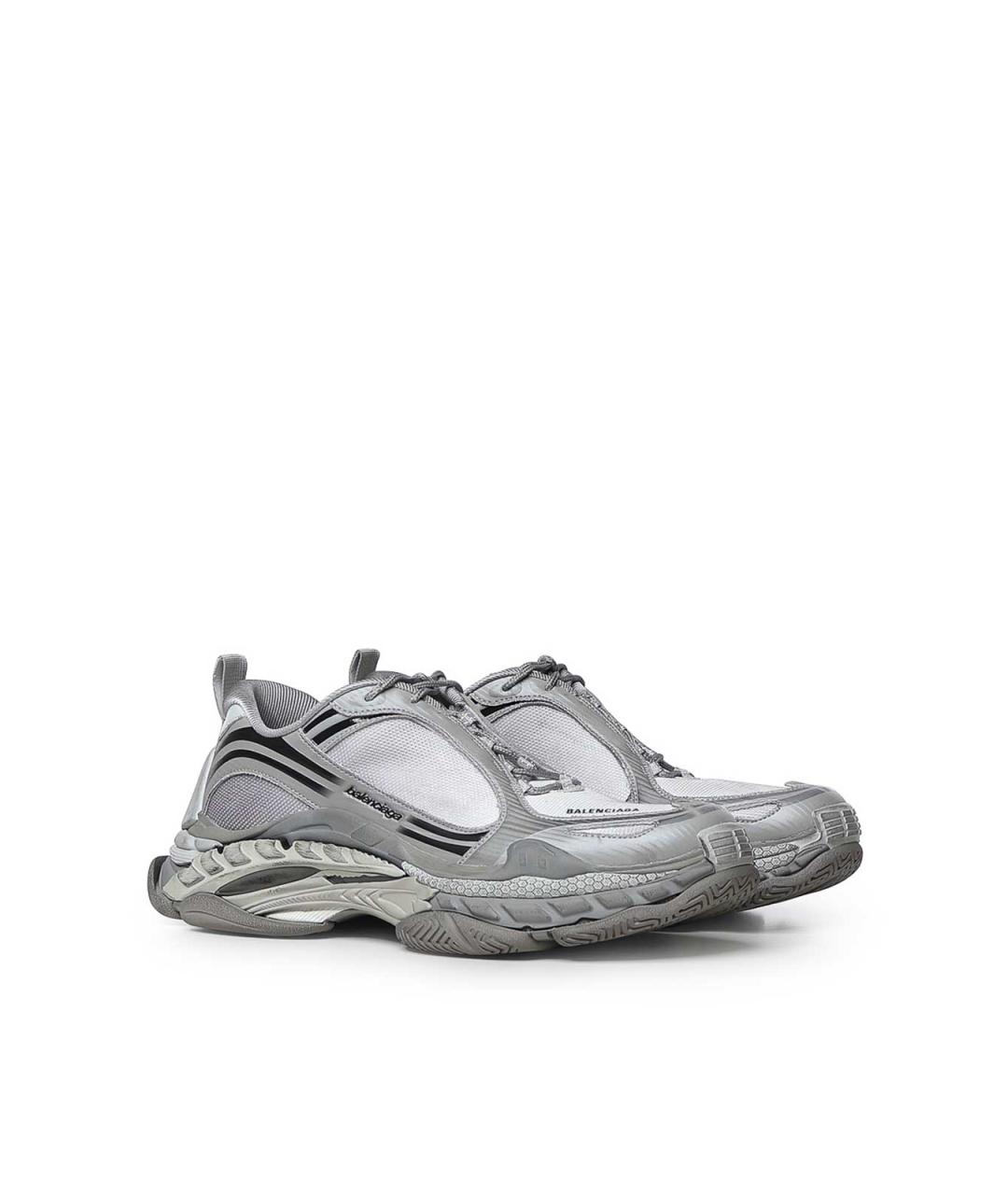 BALENCIAGA Серые текстильные низкие кроссовки / кеды, фото 4