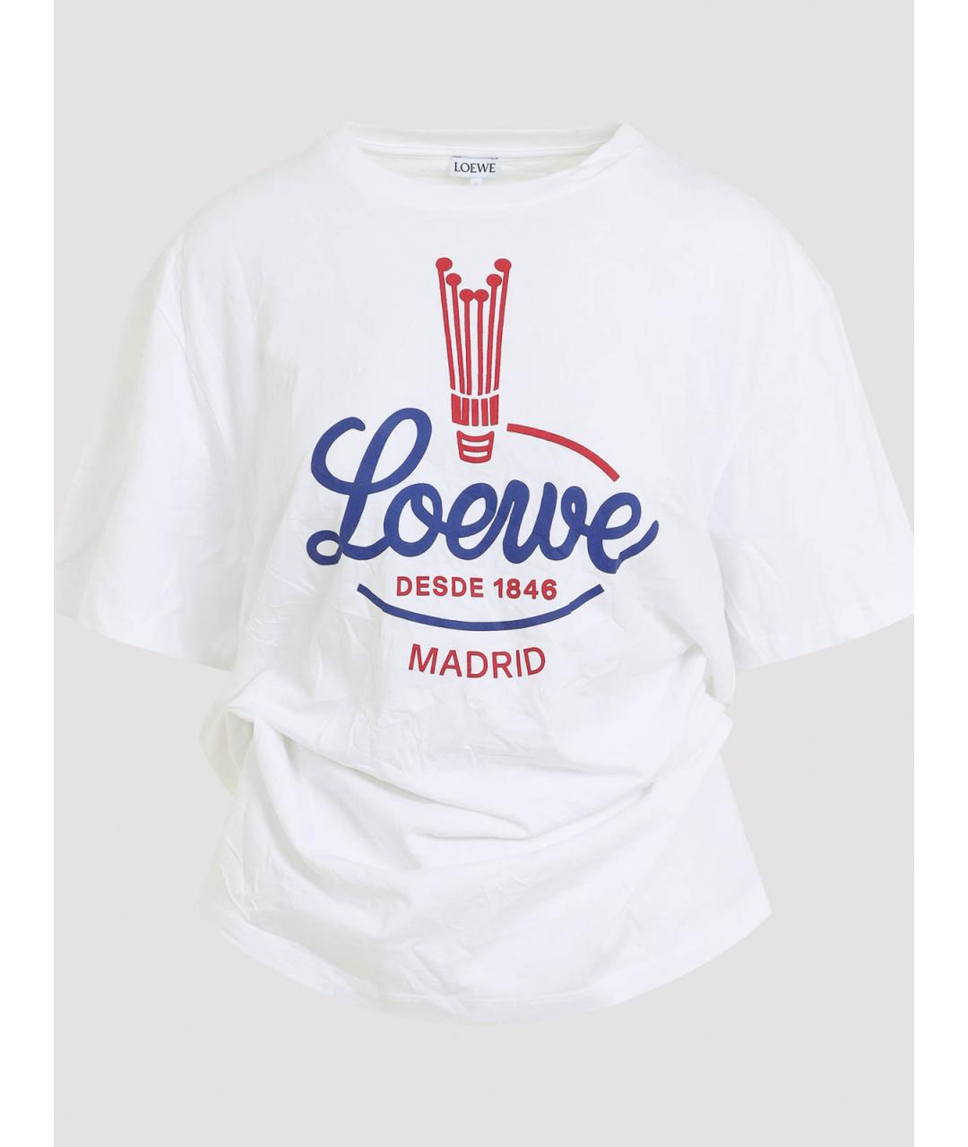 LOEWE Белая хлопковая футболка, фото 3