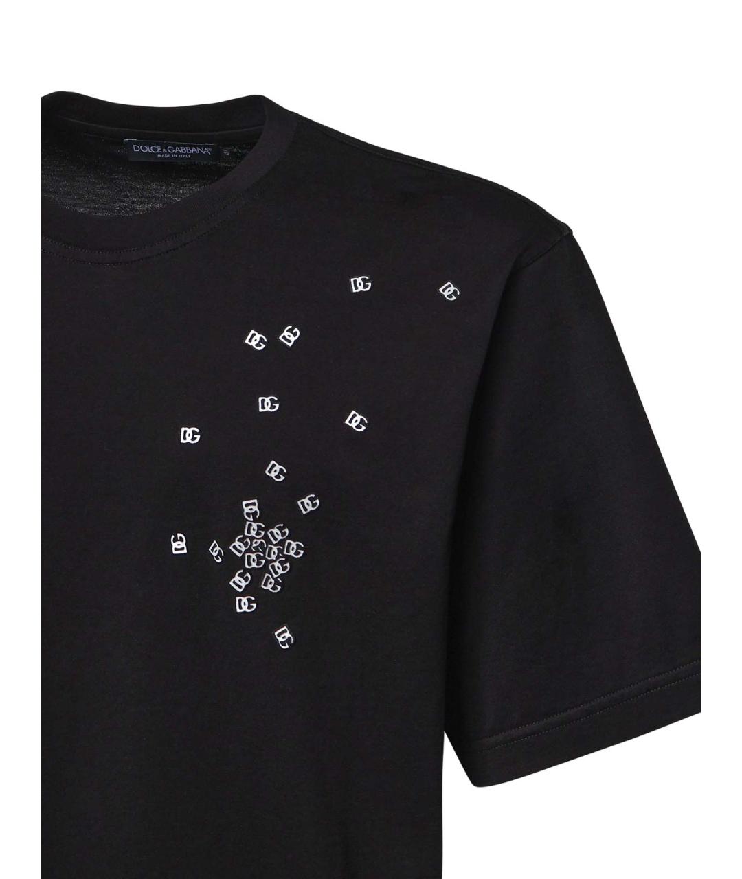 DOLCE&GABBANA Черная хлопковая футболка, фото 3