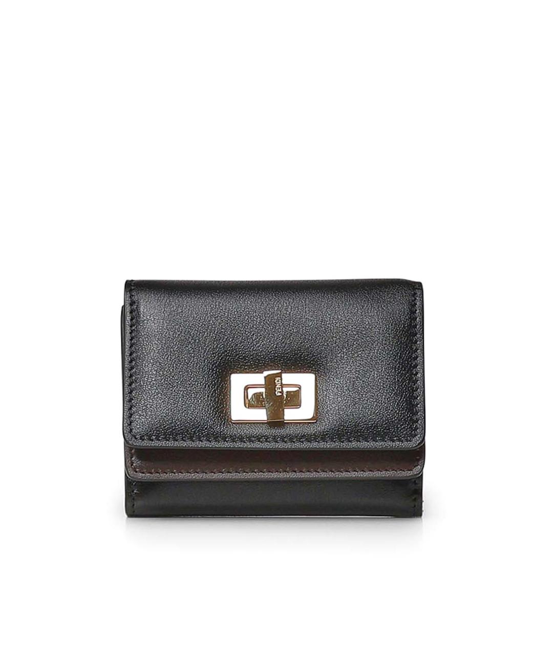 FENDI Черный кожаный кошелек, фото 1