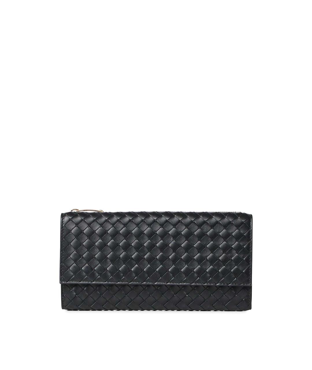 BOTTEGA VENETA Черный кожаный кошелек, фото 1