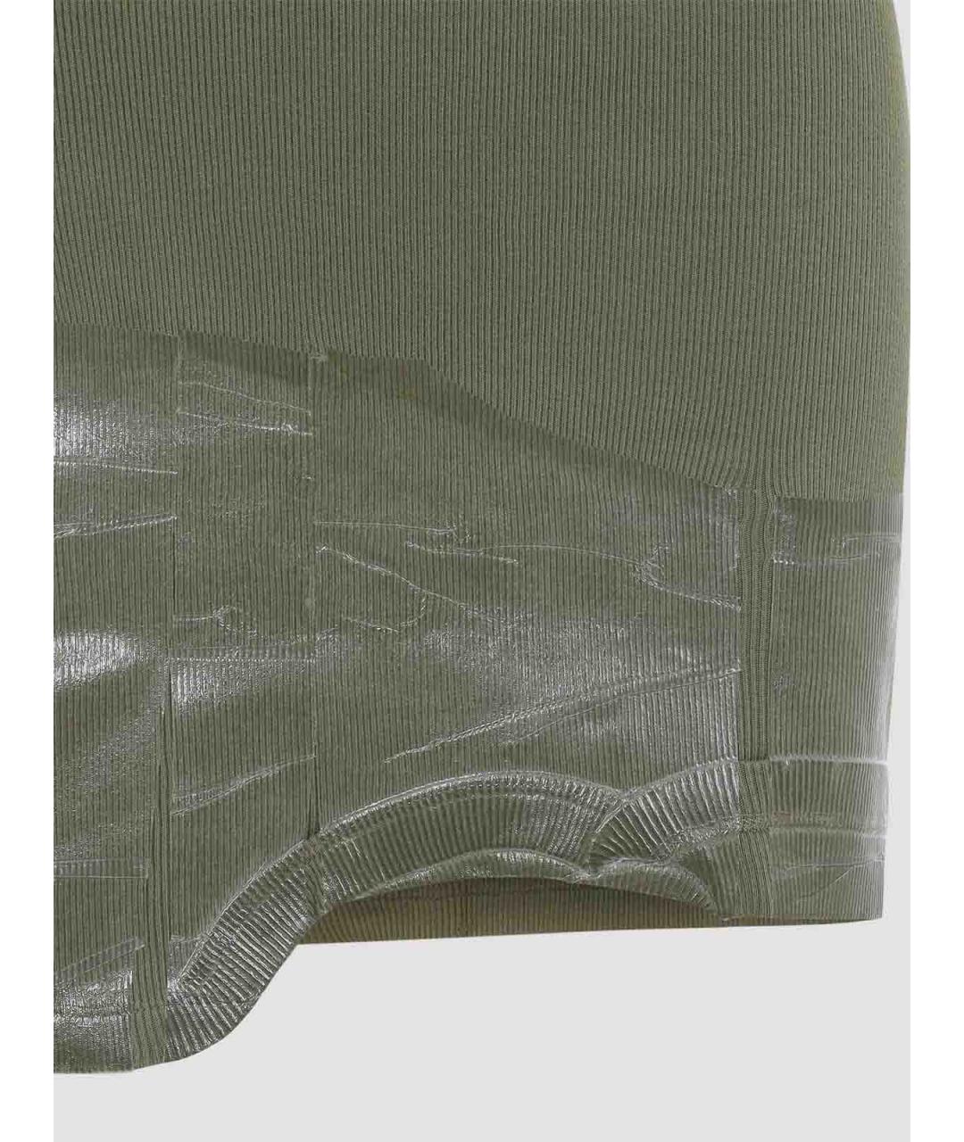 MAISON MARGIELA Зеленое хлопковое повседневное платье, фото 3
