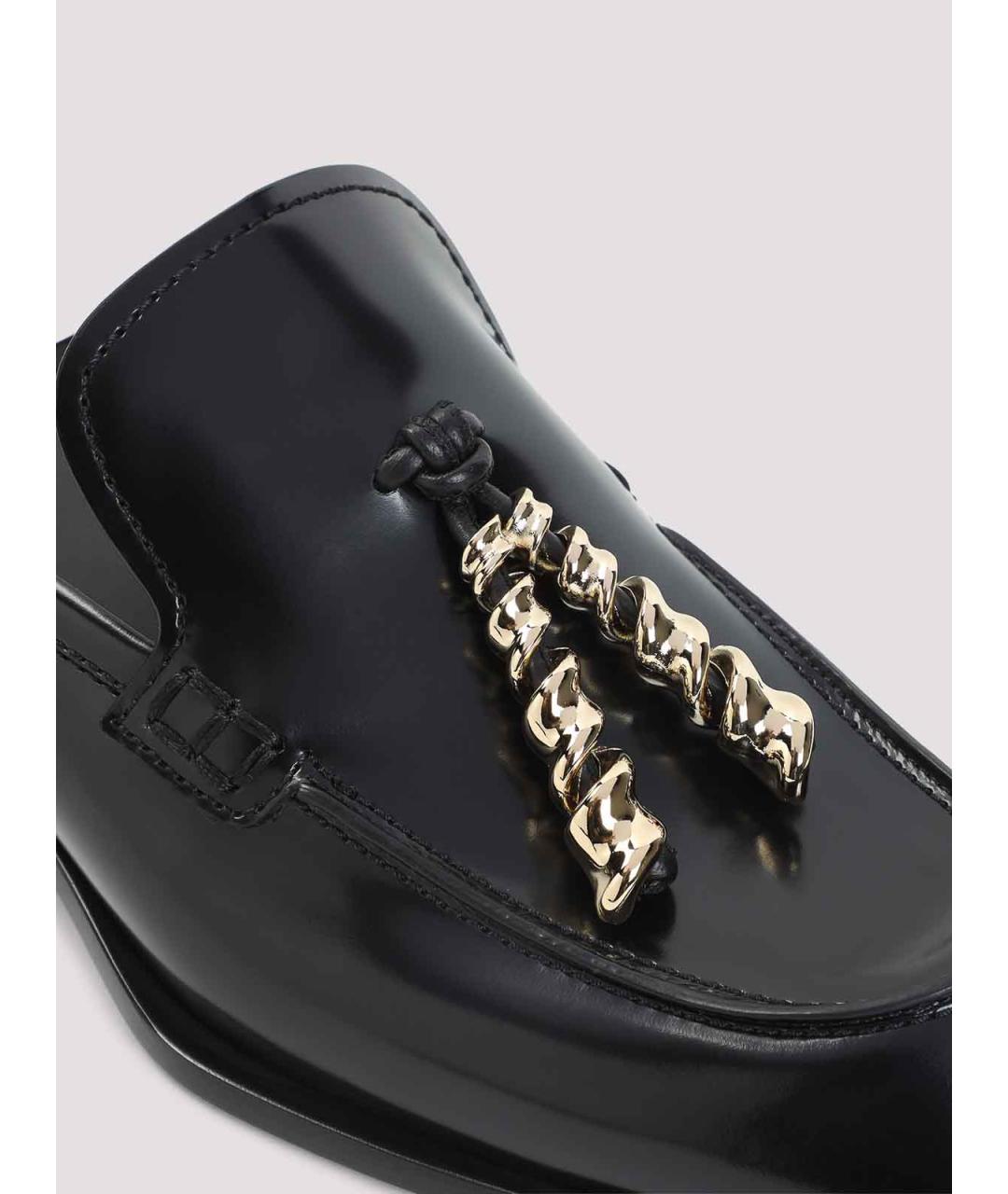 LOEWE Черные кожаные мюли, фото 4