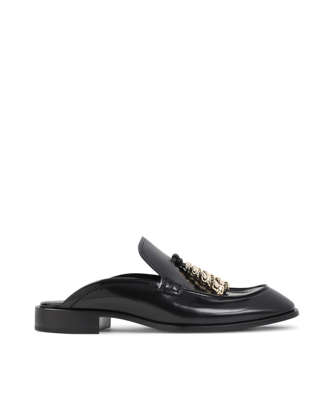 LOEWE Черные кожаные мюли, фото 1
