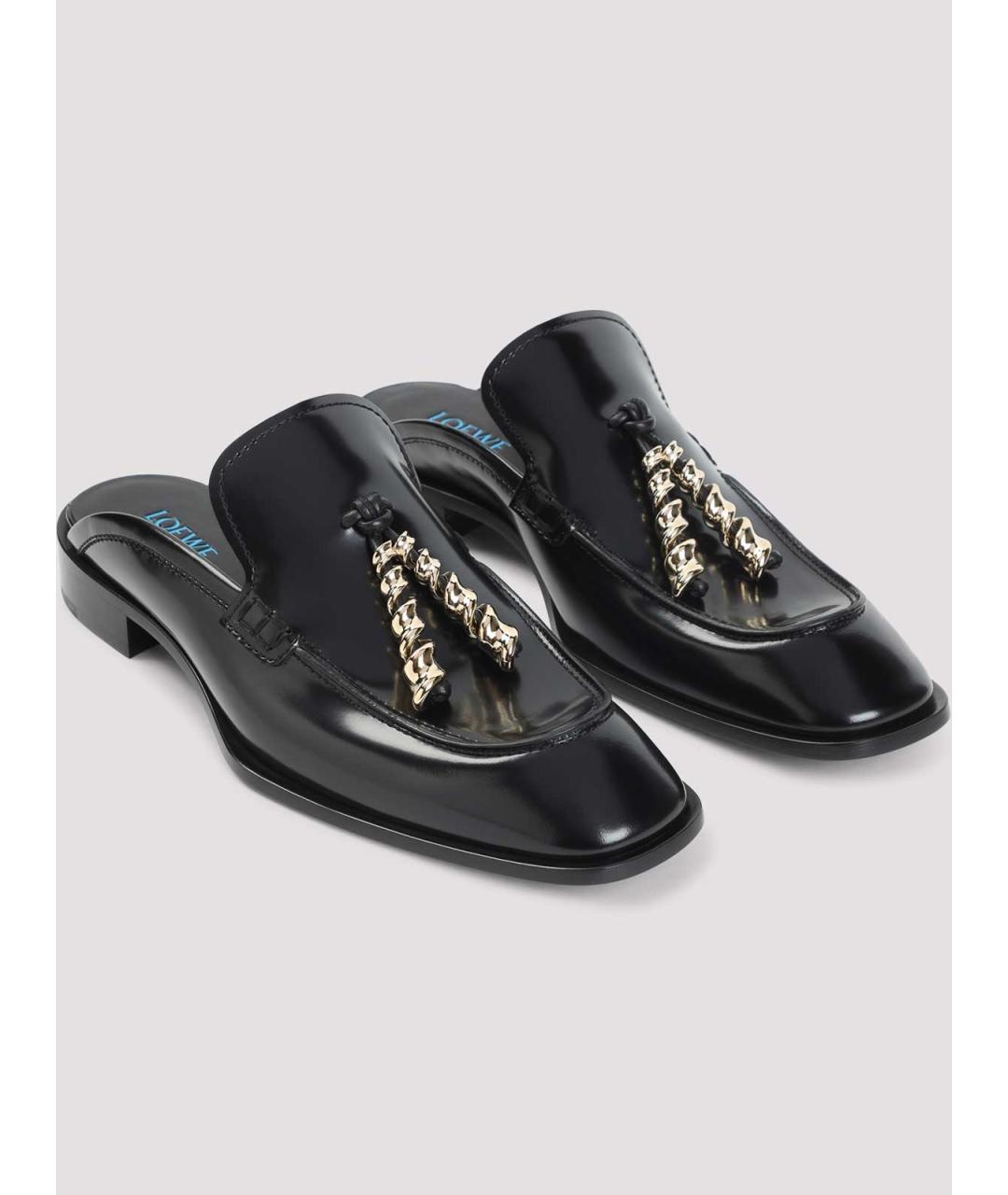 LOEWE Черные кожаные мюли, фото 3
