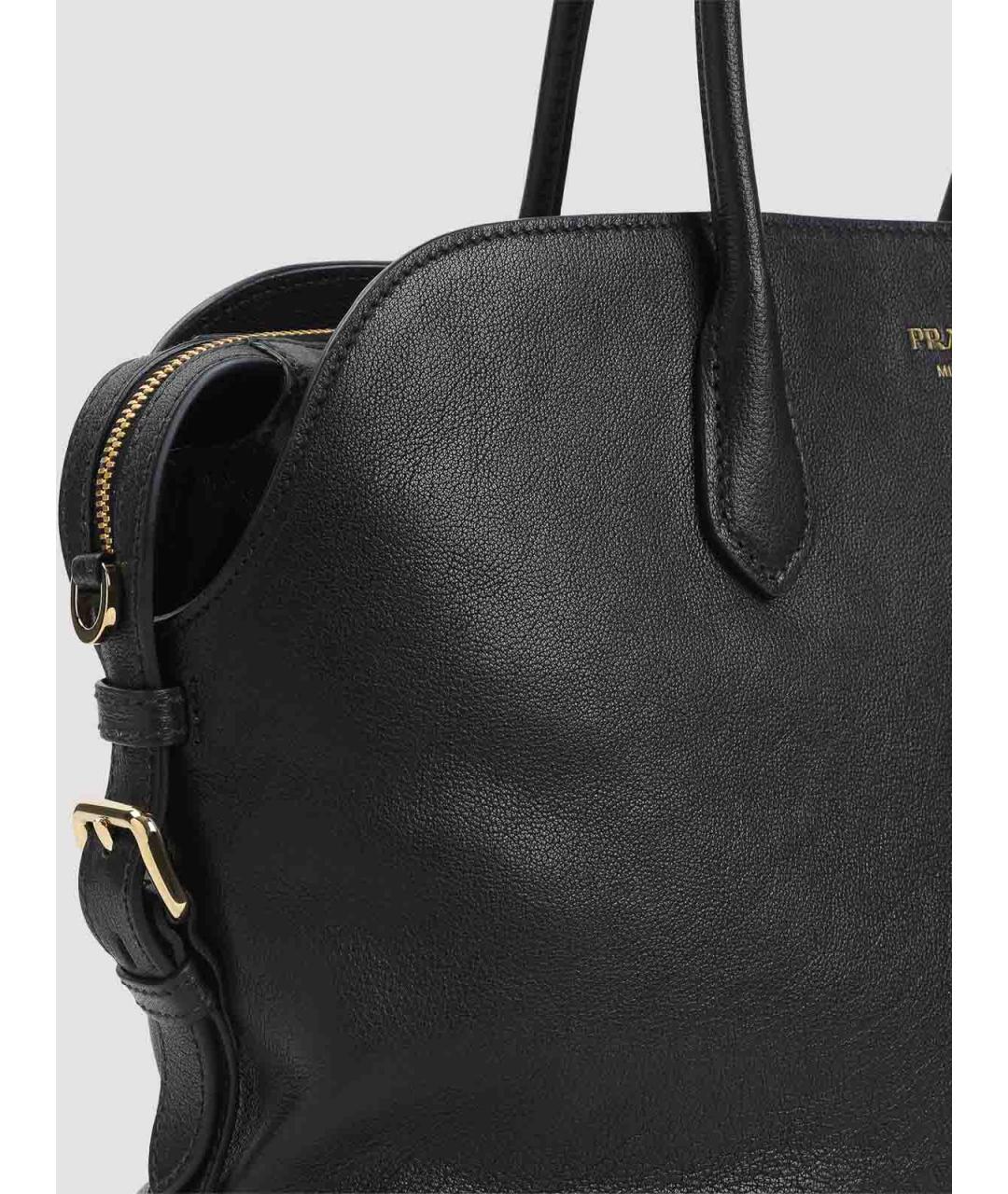 PRADA Черная кожаная сумка тоут, фото 3