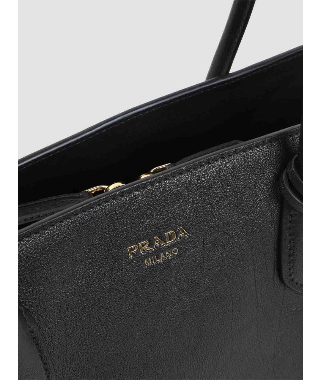 PRADA Черная кожаная сумка тоут, фото 4