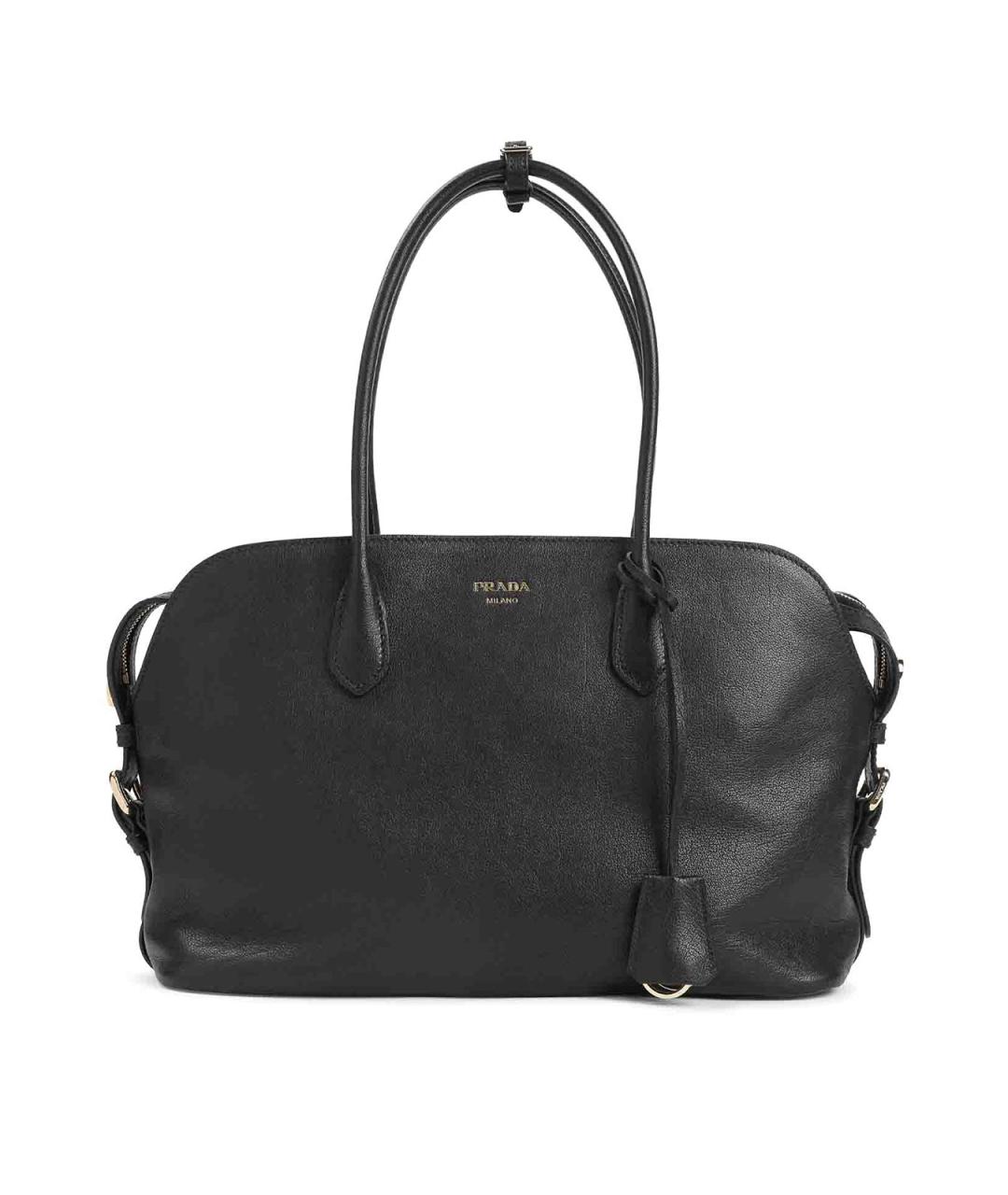 PRADA Черная кожаная сумка тоут, фото 1