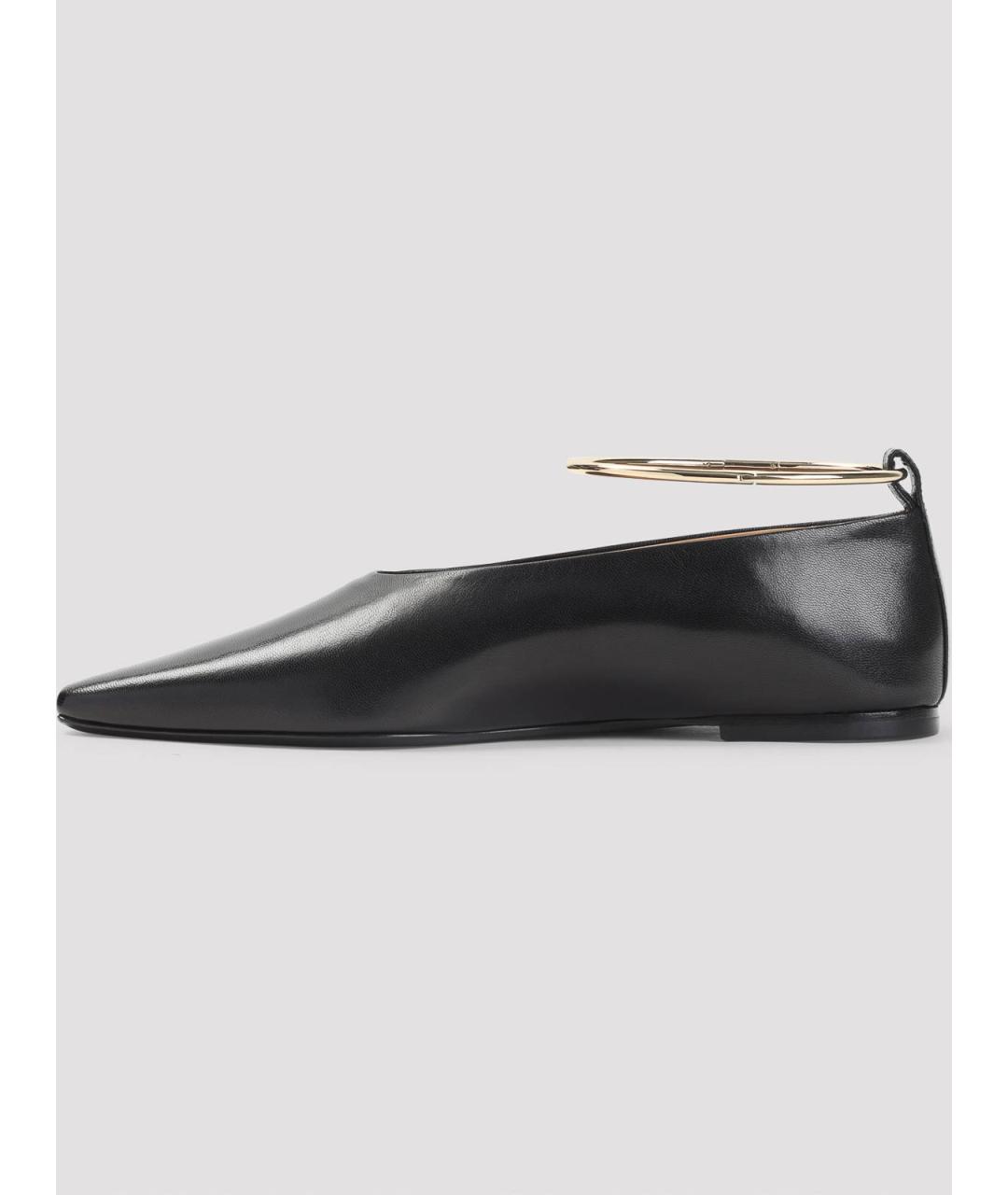 JIL SANDER Черные кожаные балетки, фото 2