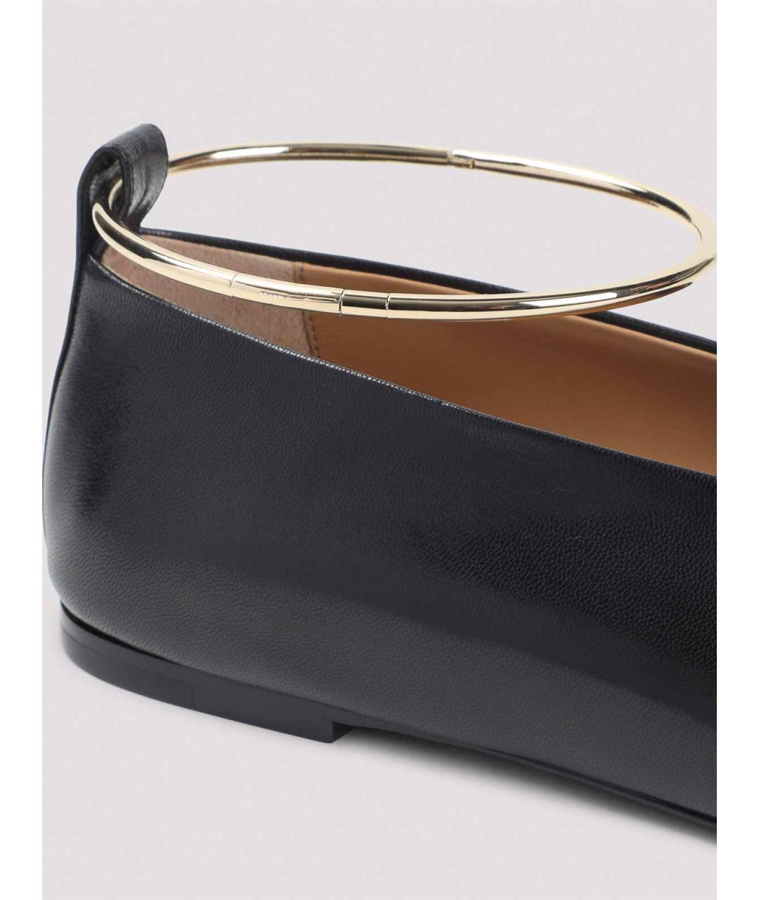 JIL SANDER Черные кожаные балетки, фото 4