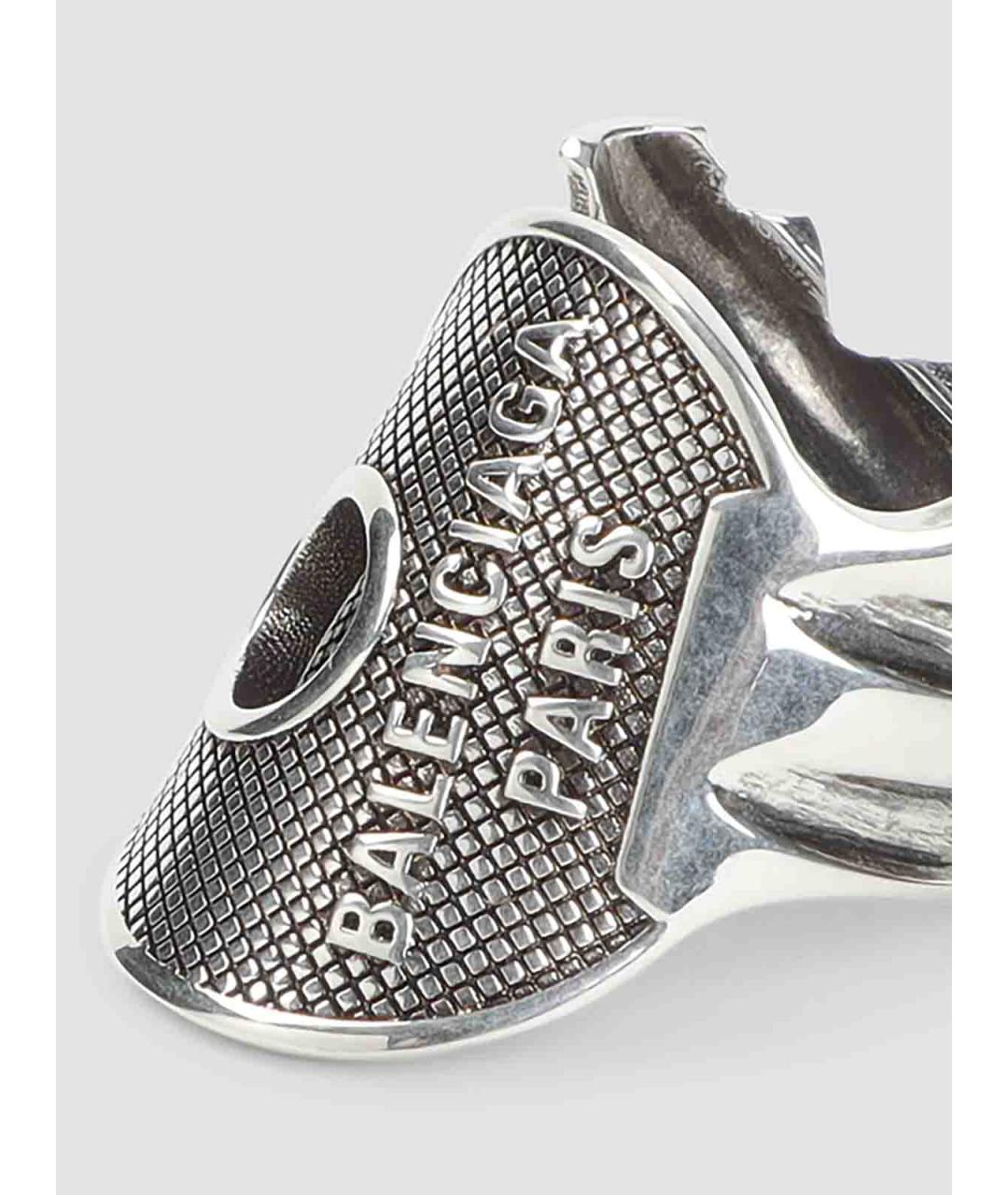 BALENCIAGA Серебряное металлическое кольцо, фото 3