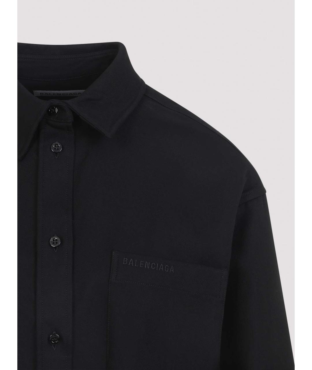 BALENCIAGA Черная хлопковая рубашка, фото 3