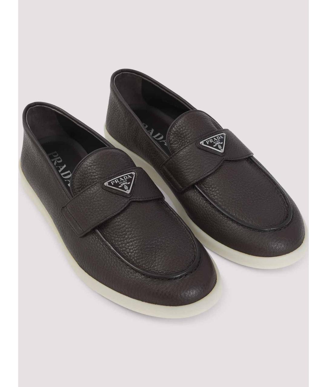 PRADA Черные кожаные лоферы, фото 3