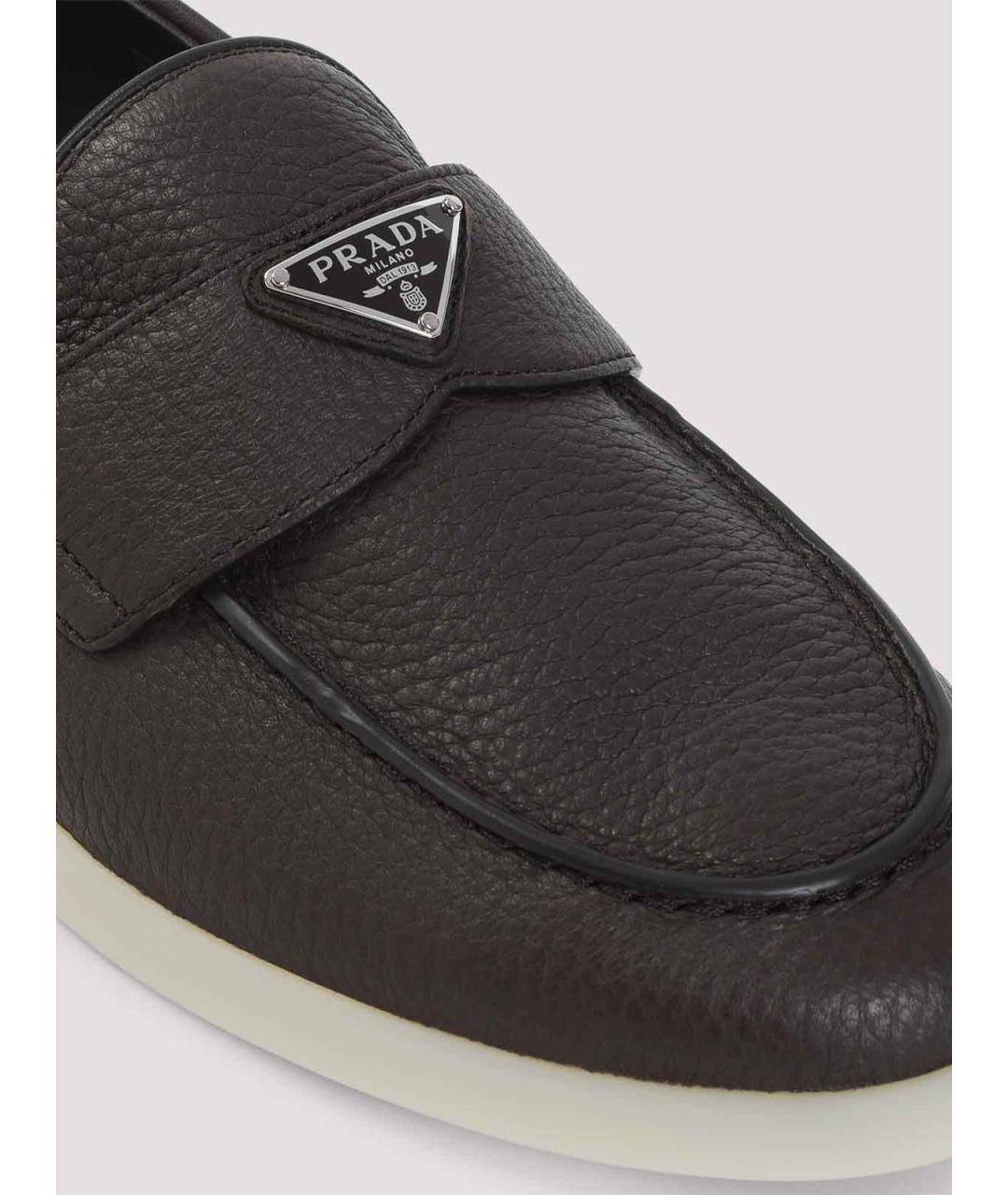 PRADA Черные кожаные лоферы, фото 4