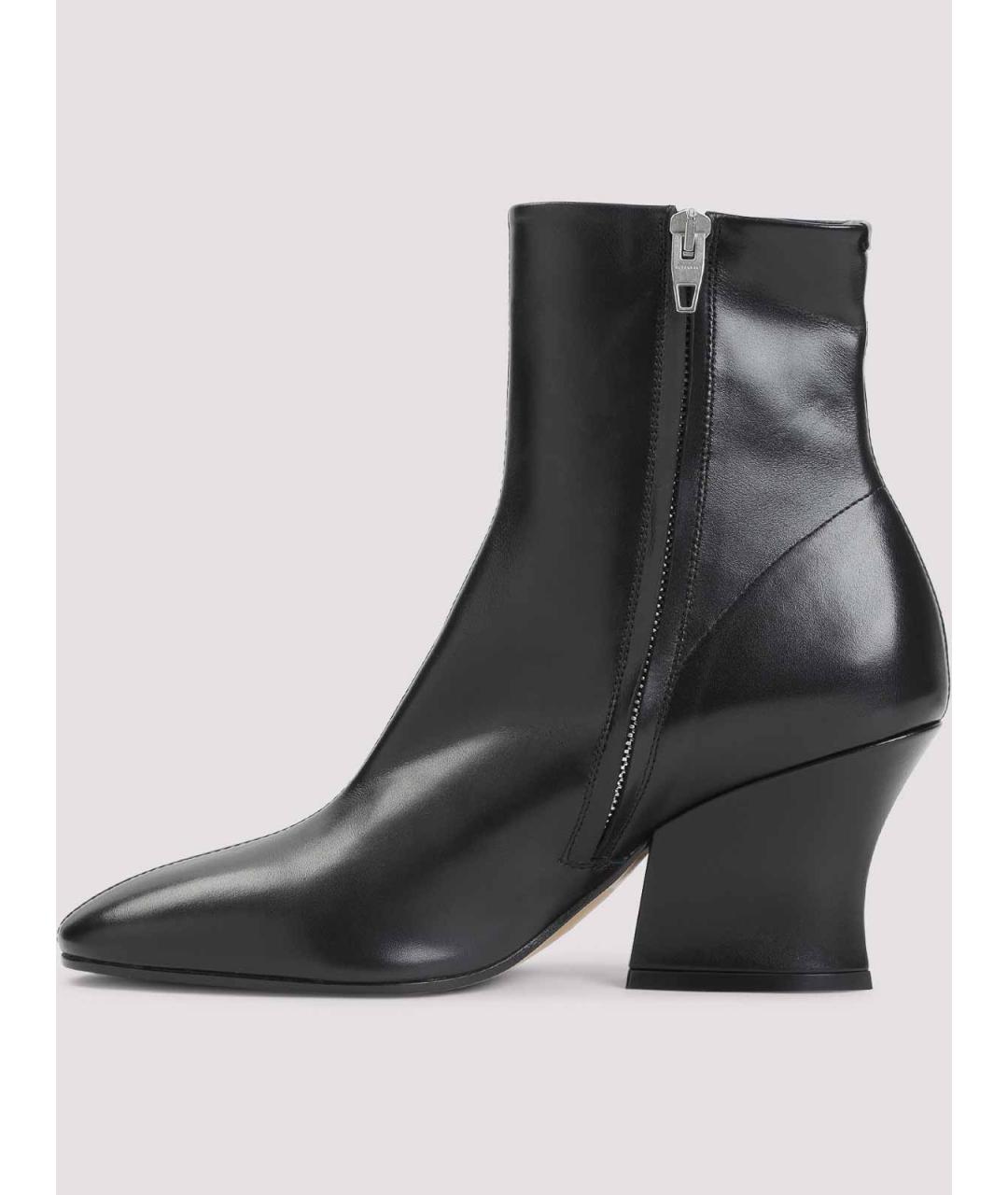 JIL SANDER Черные кожаные ботильоны, фото 2