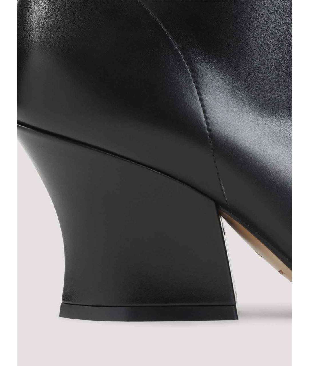 JIL SANDER Черные кожаные ботильоны, фото 4