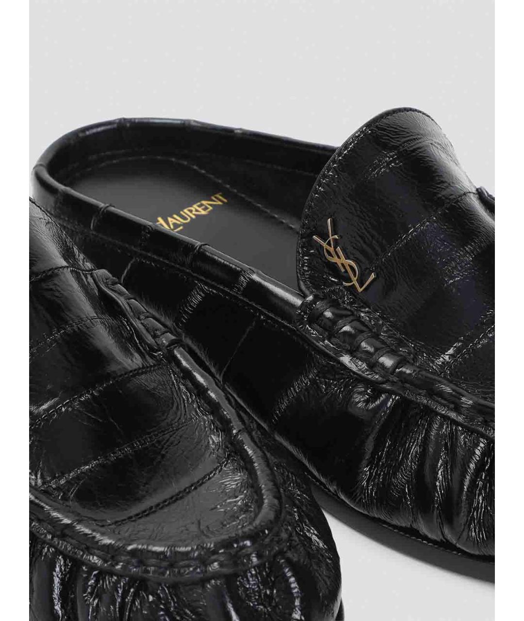 SAINT LAURENT Черные кожаные лоферы, фото 4