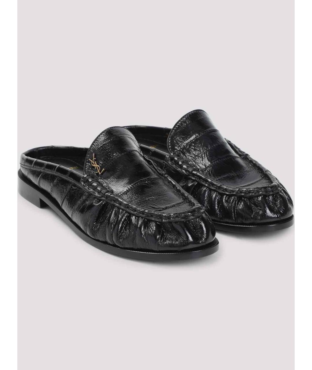 SAINT LAURENT Черные кожаные лоферы, фото 3