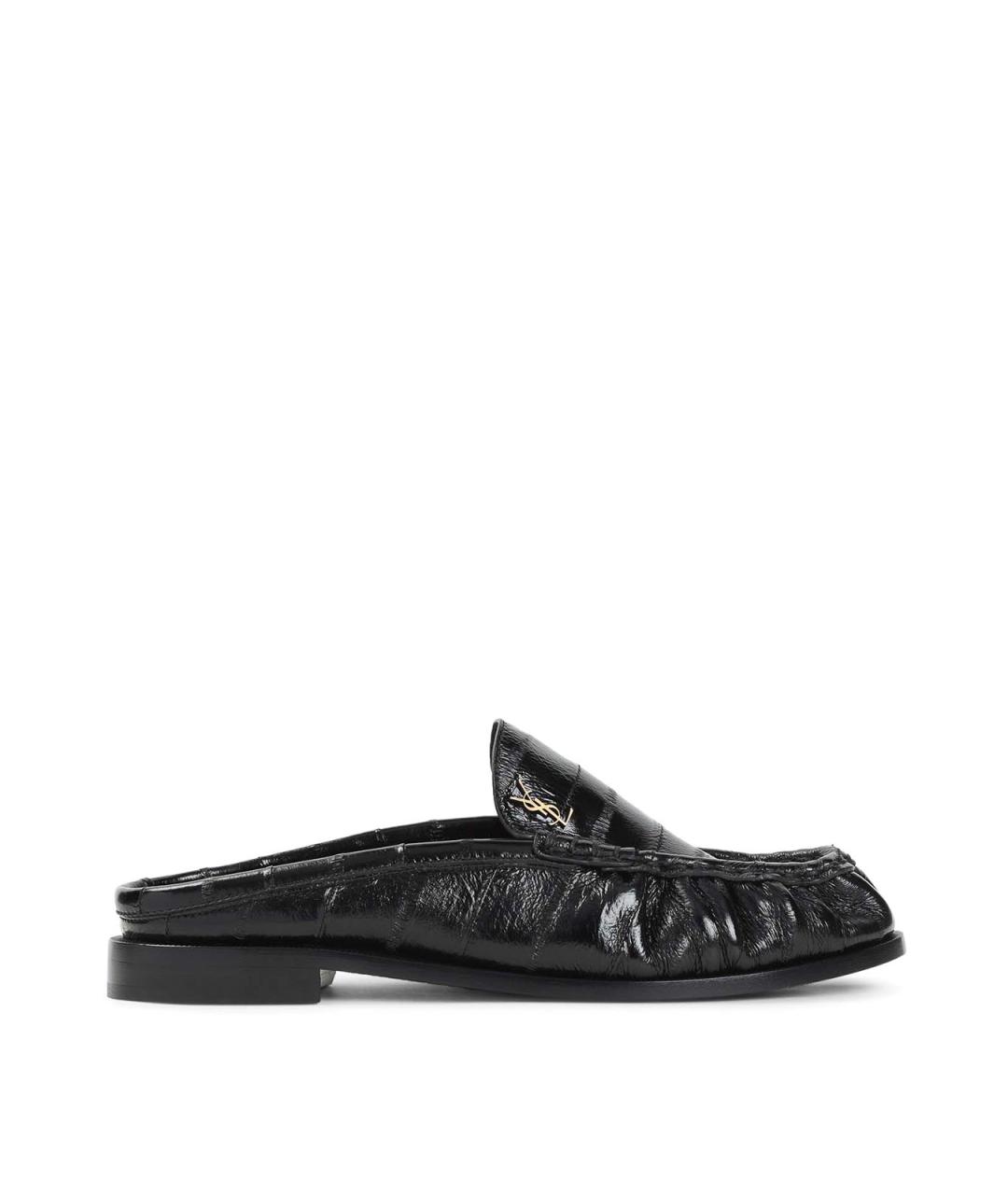 SAINT LAURENT Черные кожаные лоферы, фото 1