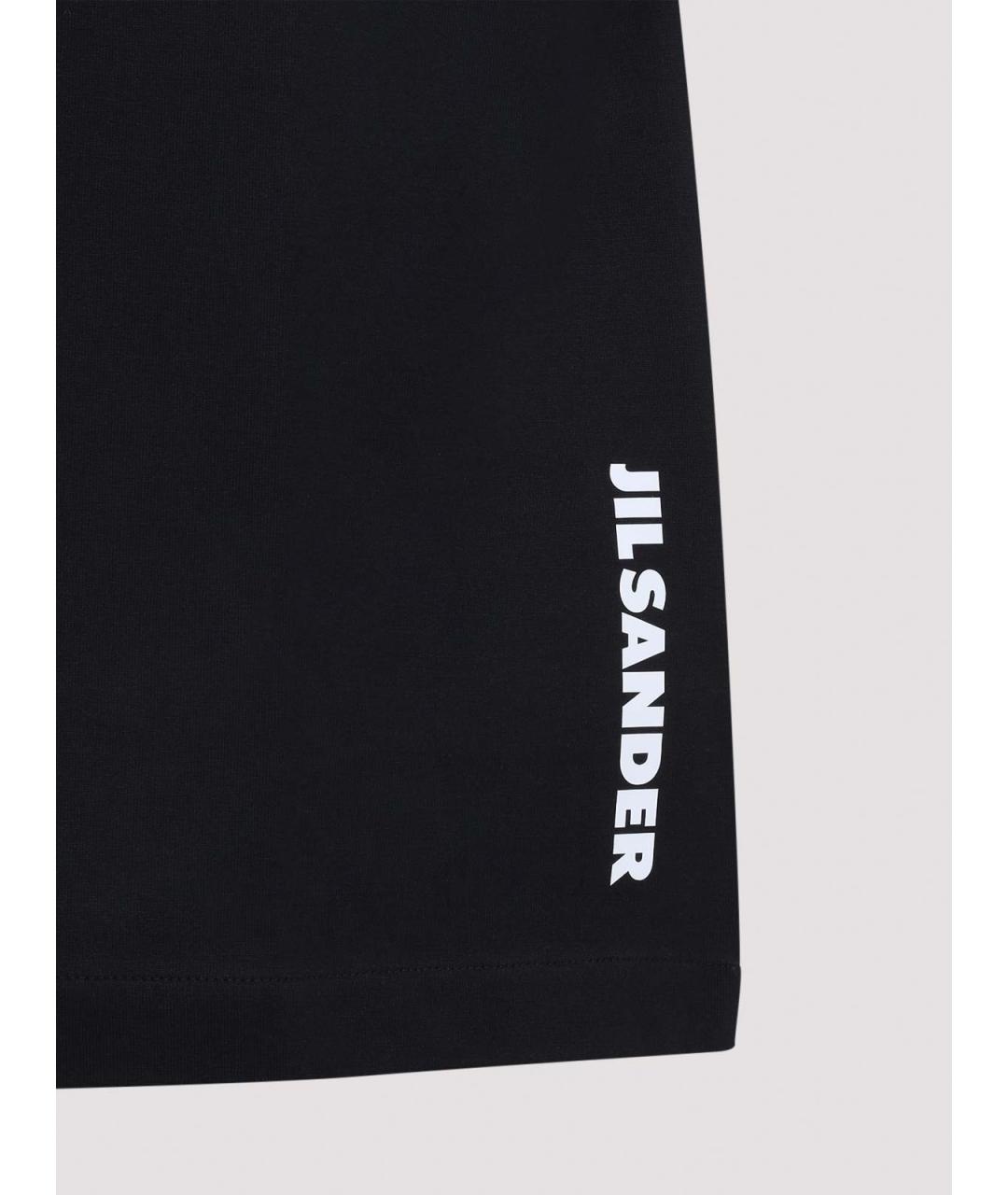 JIL SANDER Черная хлопковая футболка, фото 3
