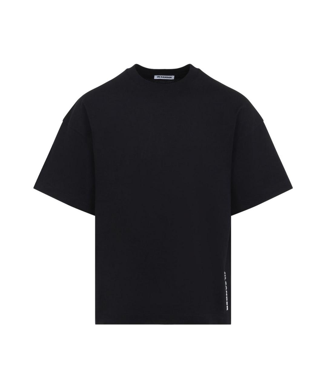 JIL SANDER Черная хлопковая футболка, фото 1