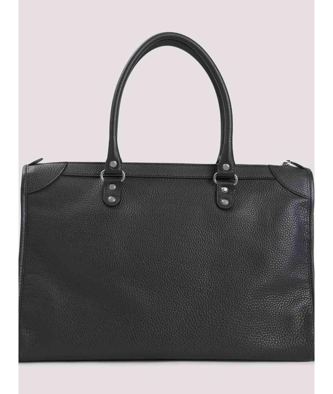 BALENCIAGA Черная кожаная сумка тоут, фото 2