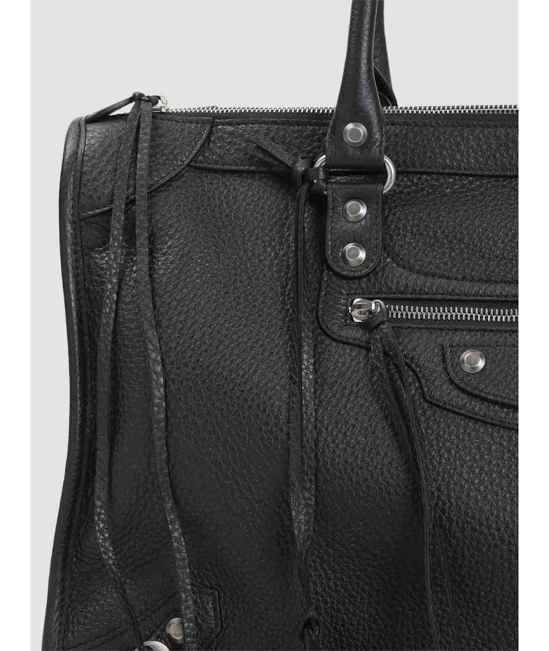 BALENCIAGA Черная кожаная сумка тоут, фото 3