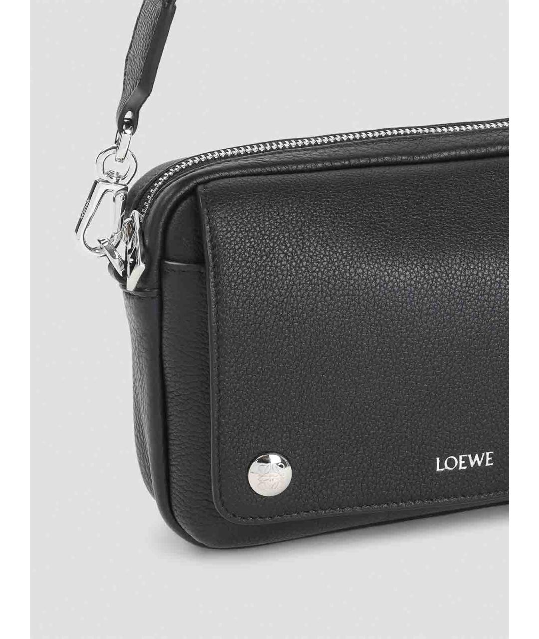 LOEWE Черная кожаная сумка через плечо, фото 3