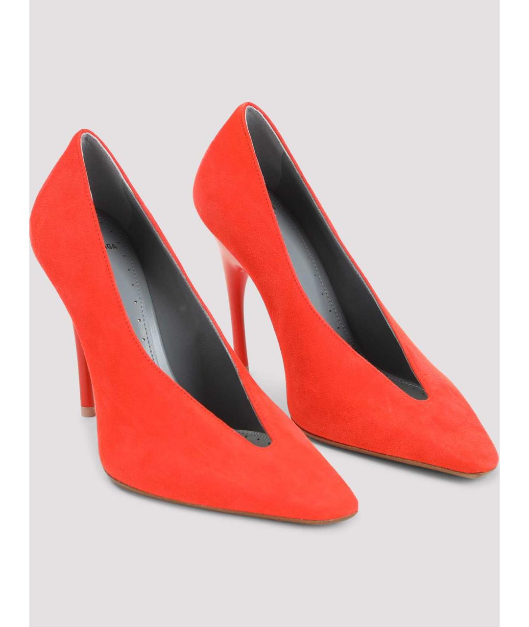 BALENCIAGA Коралловые замшевые туфли, фото 3