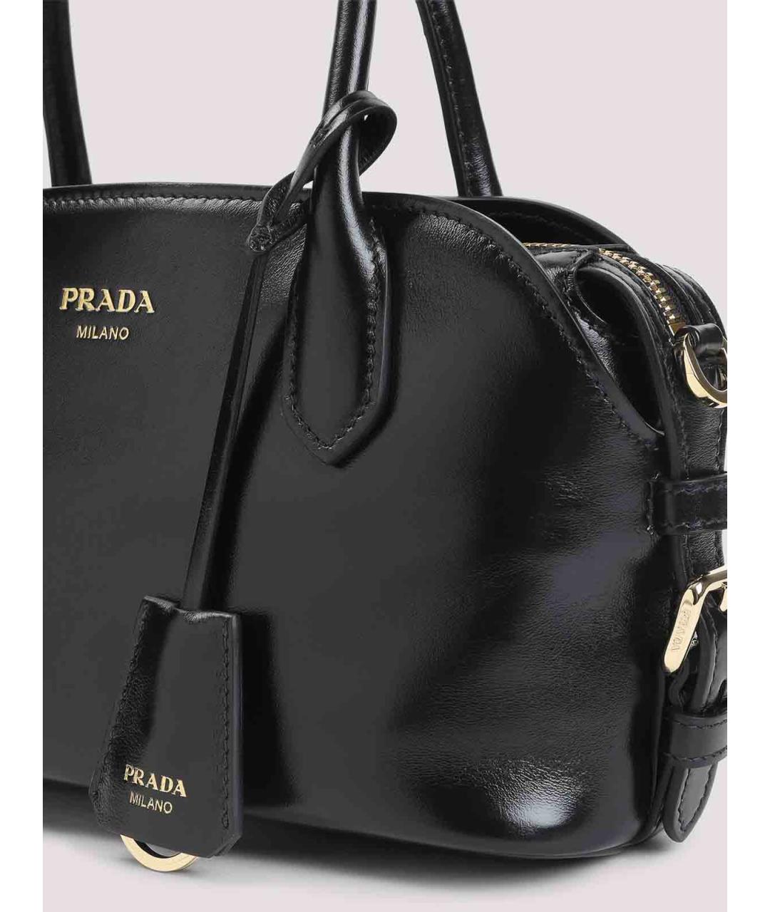 PRADA Черная кожаная сумка тоут, фото 3