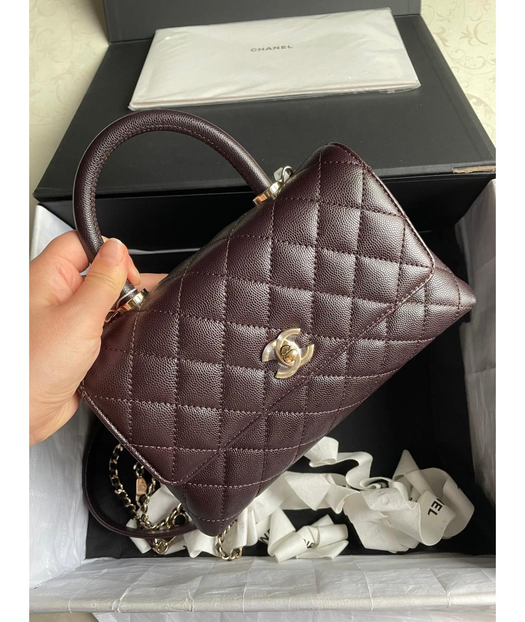 CHANEL Коричневая кожаная сумка через плечо, фото 2