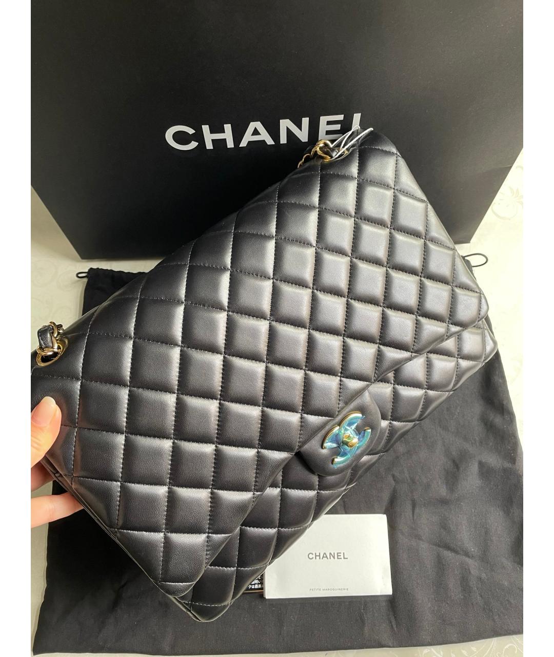CHANEL Черная кожаная сумка через плечо, фото 2