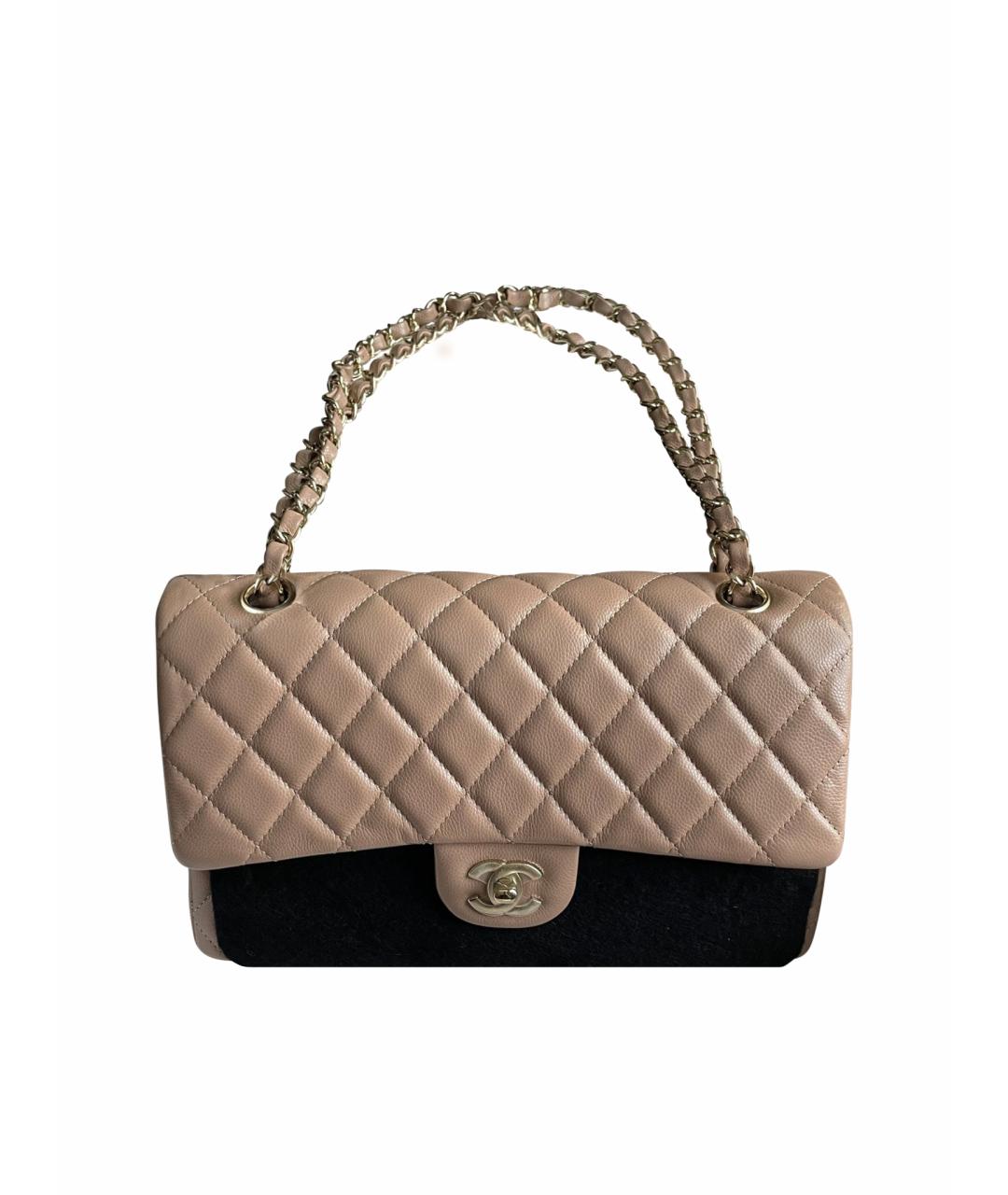 CHANEL Бежевая кожаная сумка через плечо, фото 1