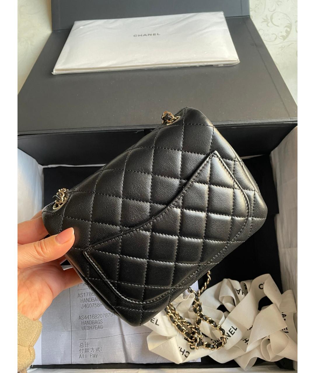 CHANEL Черная кожаная сумка через плечо, фото 3