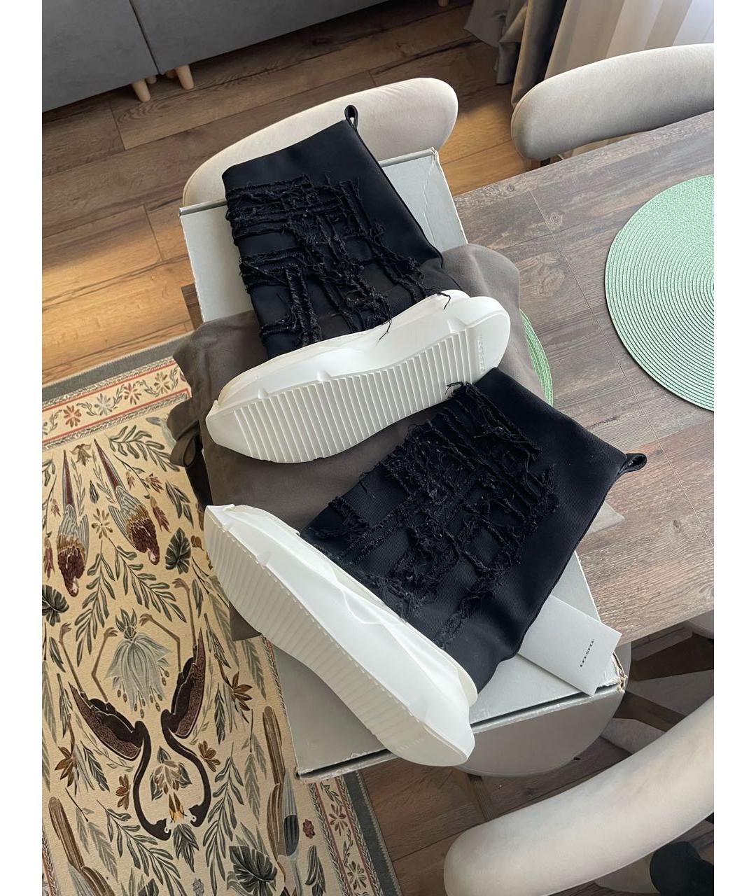 RICK OWENS DRKSHDW Черные высокие кроссовки / кеды, фото 6