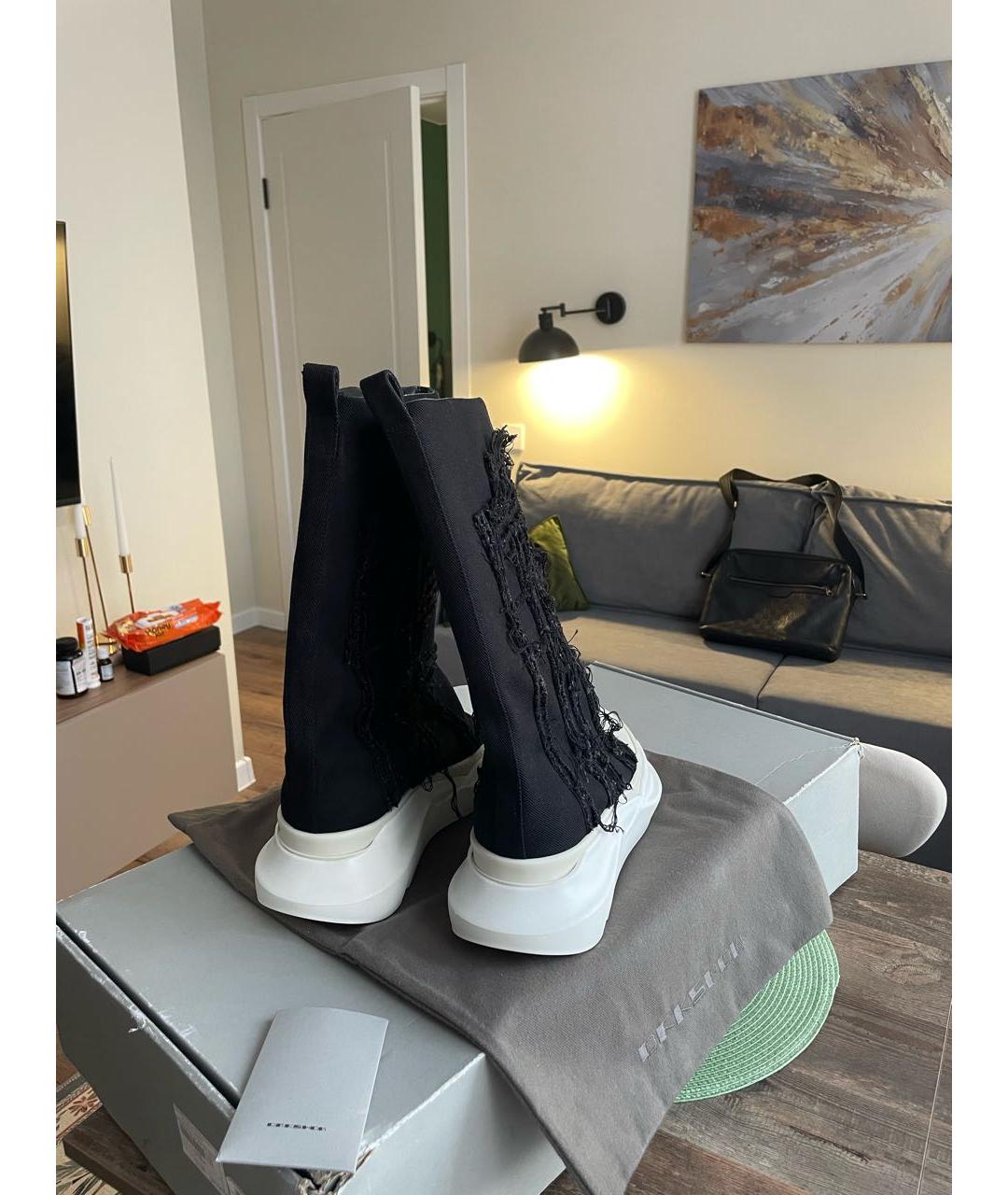 RICK OWENS DRKSHDW Черные высокие кроссовки / кеды, фото 4