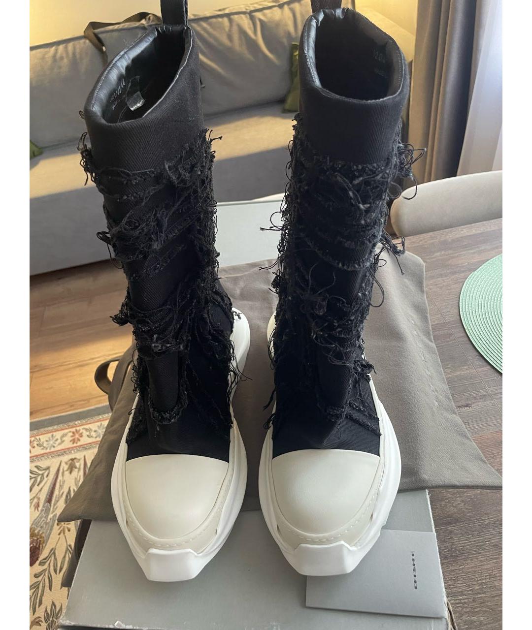 RICK OWENS DRKSHDW Черные высокие кроссовки / кеды, фото 3