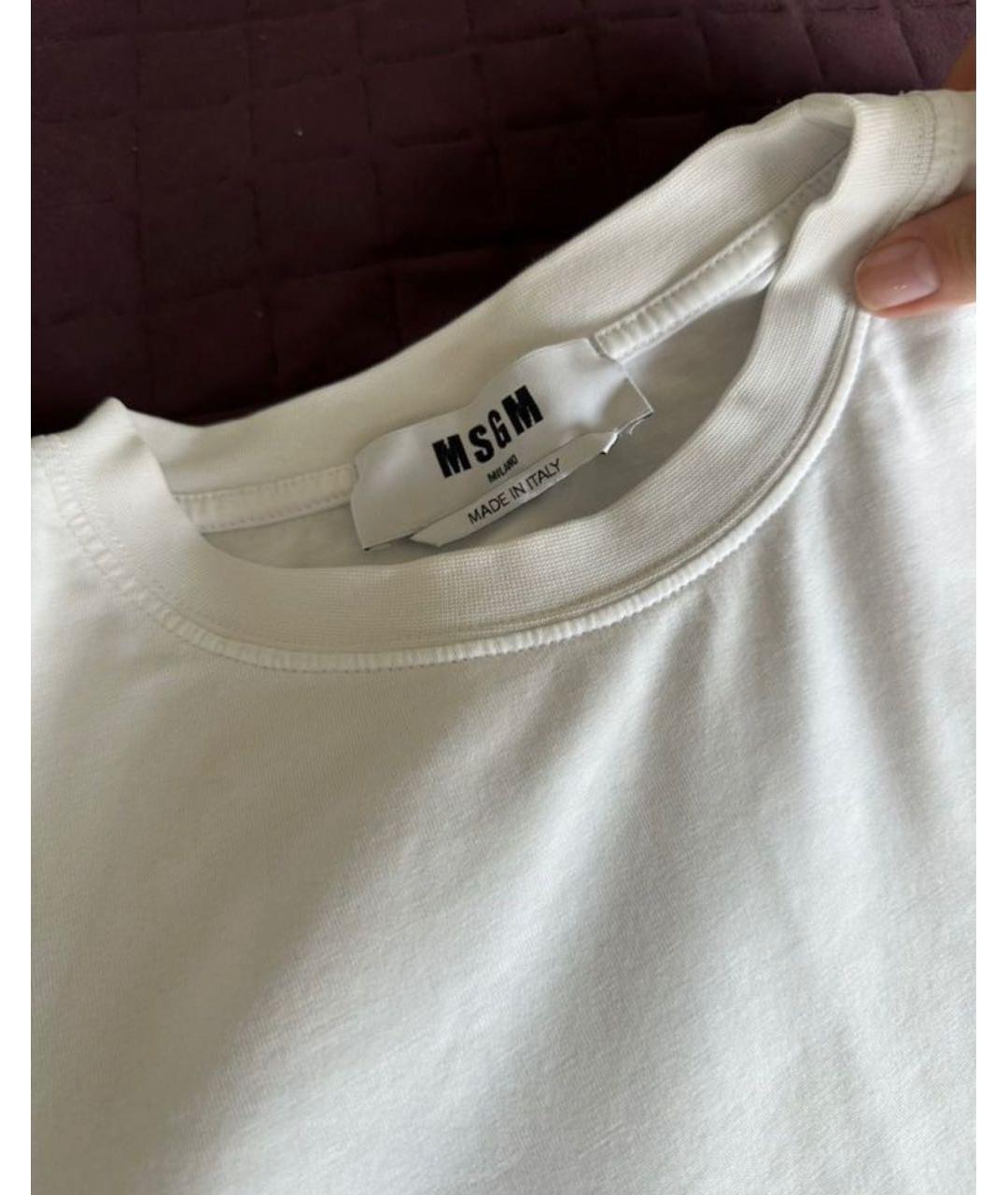 MSGM Белая хлопковая футболка, фото 2
