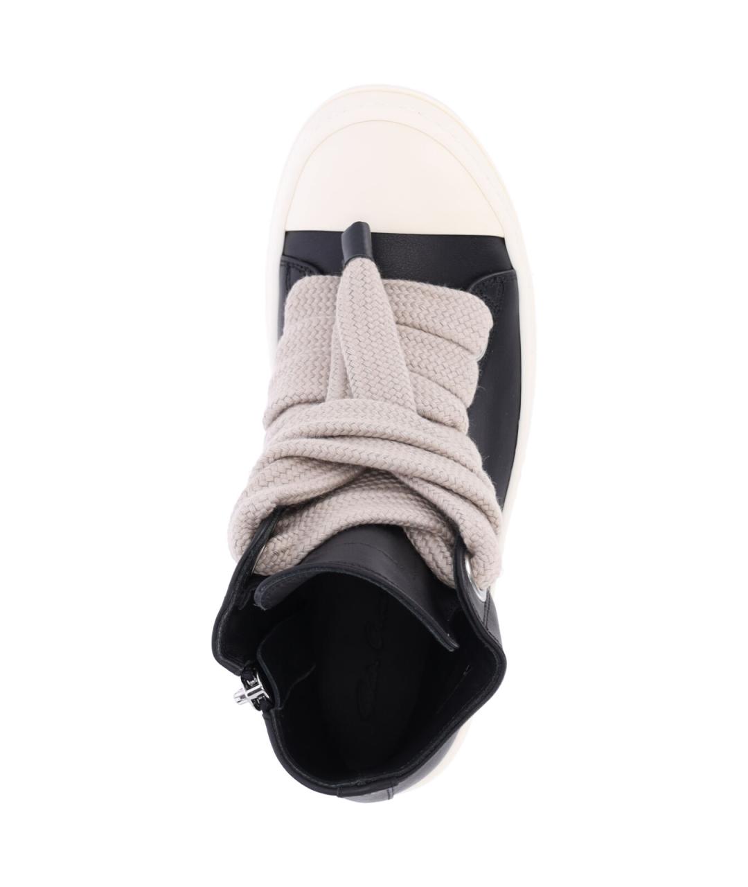 RICK OWENS Черные кожаные кроссовки, фото 5