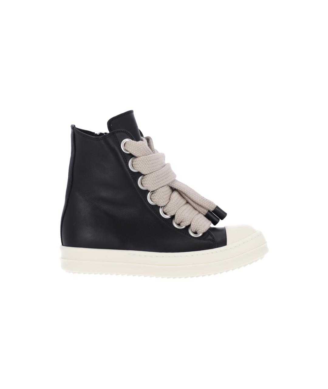 RICK OWENS Черные кожаные кроссовки, фото 6