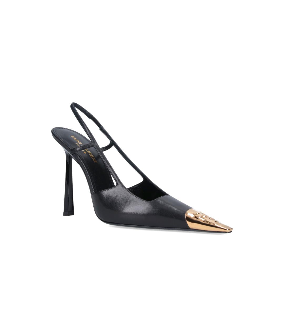 SAINT LAURENT Черные кожаные туфли, фото 2
