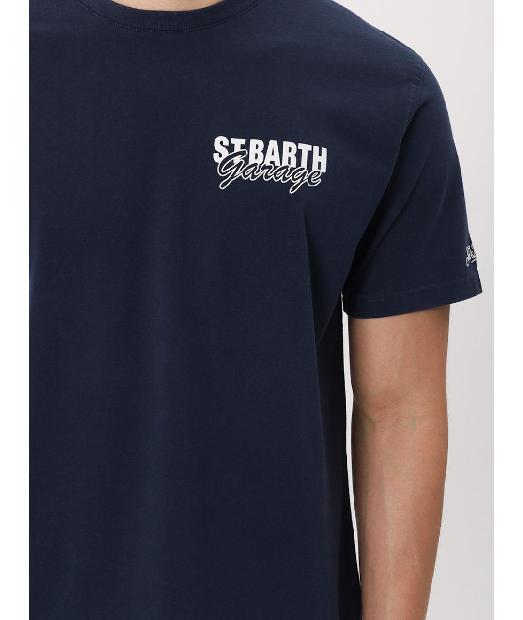 MC2 SAINT BARTH Синяя хлопковая футболка, фото 5