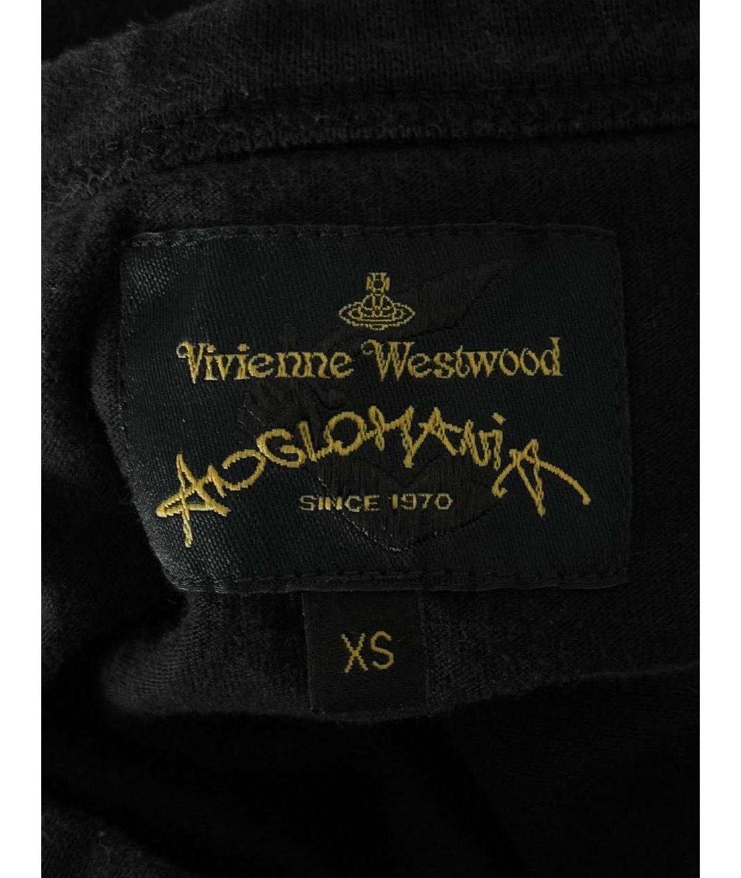 VIVIENNE WESTWOOD Черная хлопковая майка, фото 3