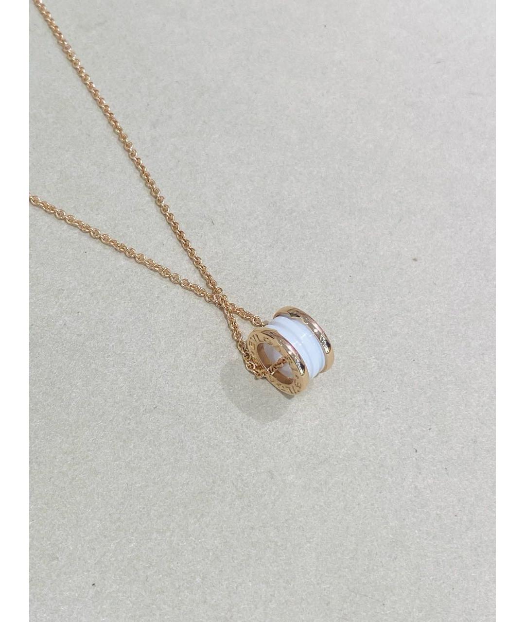 BVLGARI Белое колье из розового золота, фото 3