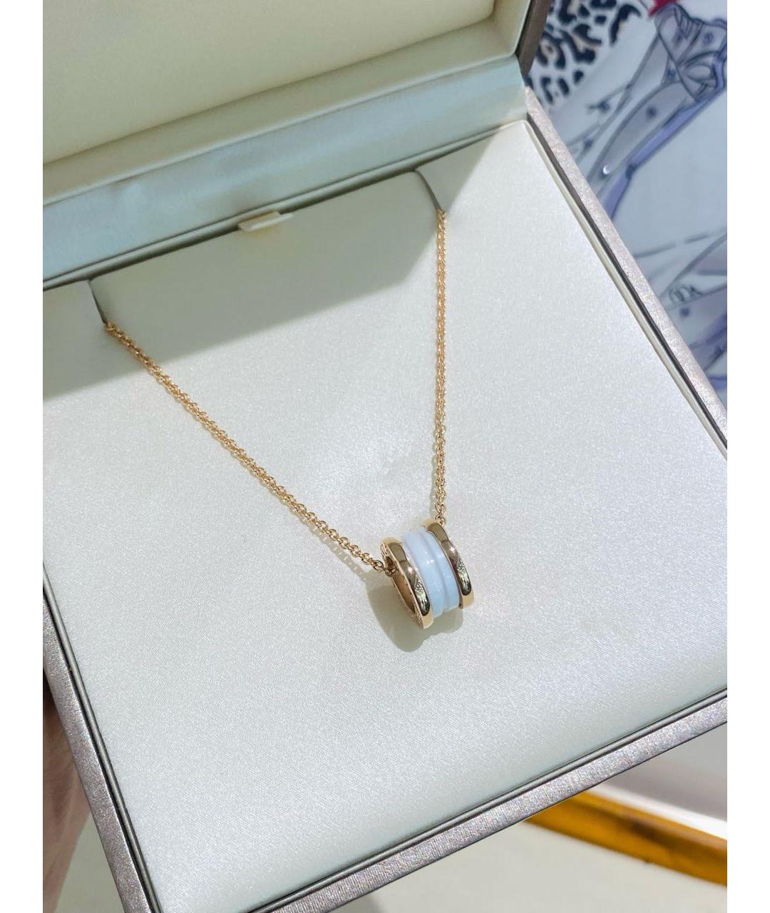 BVLGARI Белое колье из розового золота, фото 7
