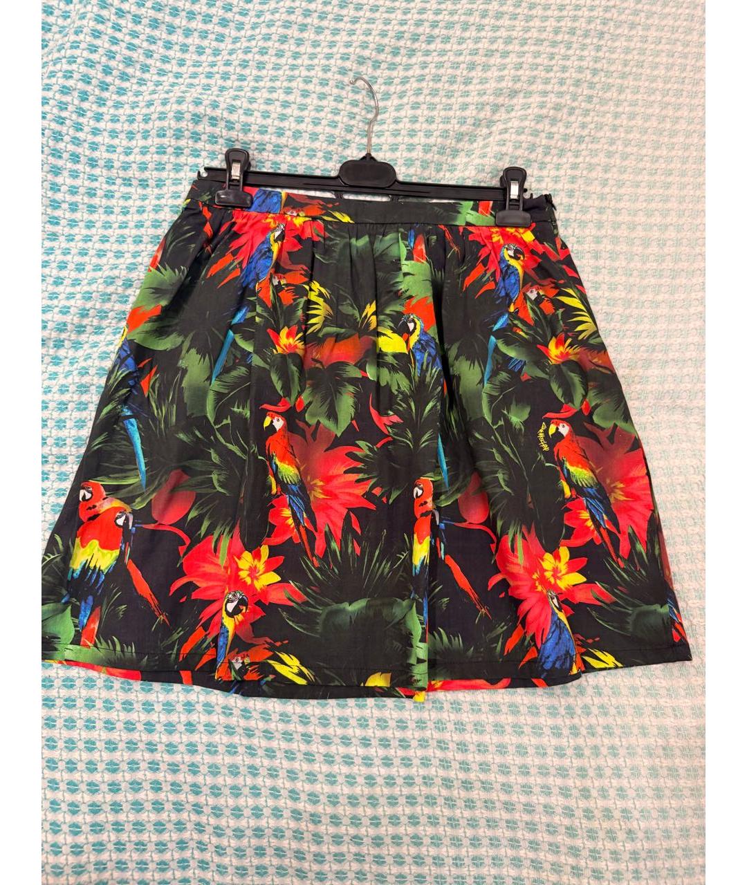LOVE MOSCHINO Мульти хлопковая юбка мини, фото 4