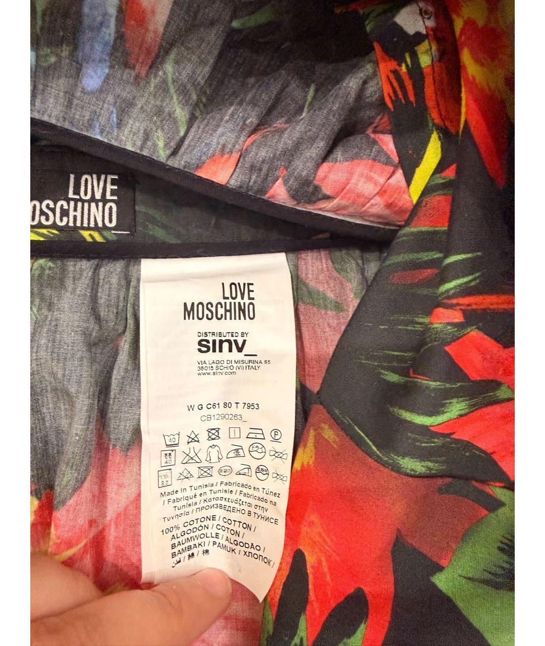 LOVE MOSCHINO Мульти хлопковая юбка мини, фото 6
